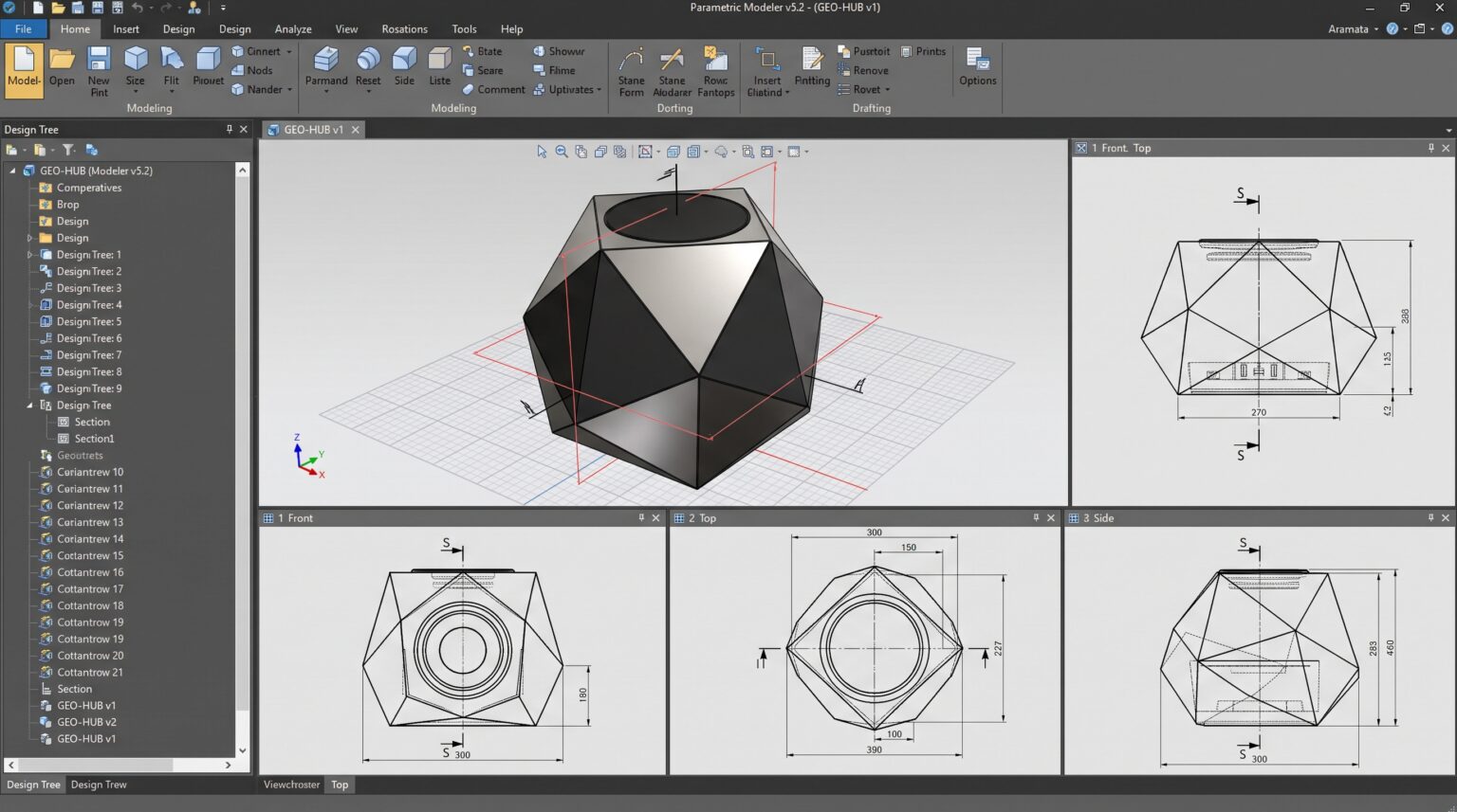 Modelado 3D paramétrico en pantalla CAD